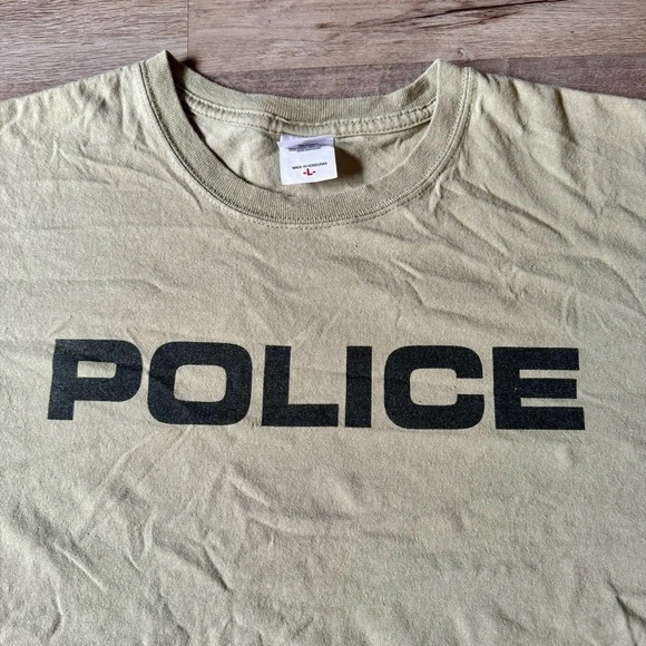 Fatigue and black vintage police t-shirt #police Anvil tagged men L - Picture 2 of 4
